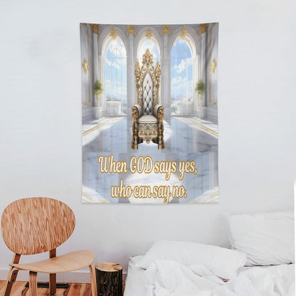 Wall Art with Vertical Tapestry
