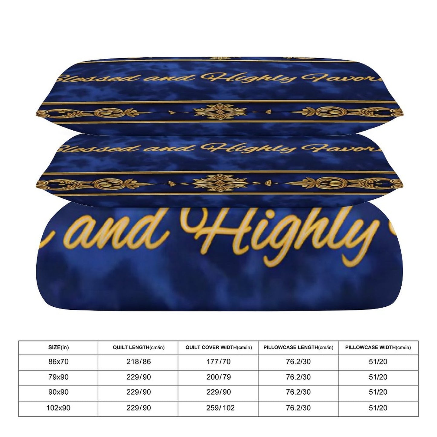 3-Piece Bedding Set-86"×70"/ 218×177cm (Dual-sideded Printing)