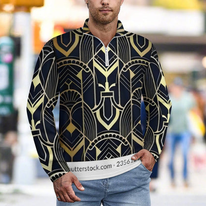 300gsm Men's Polo Sweatshirt LM111 (All-Over Printing)