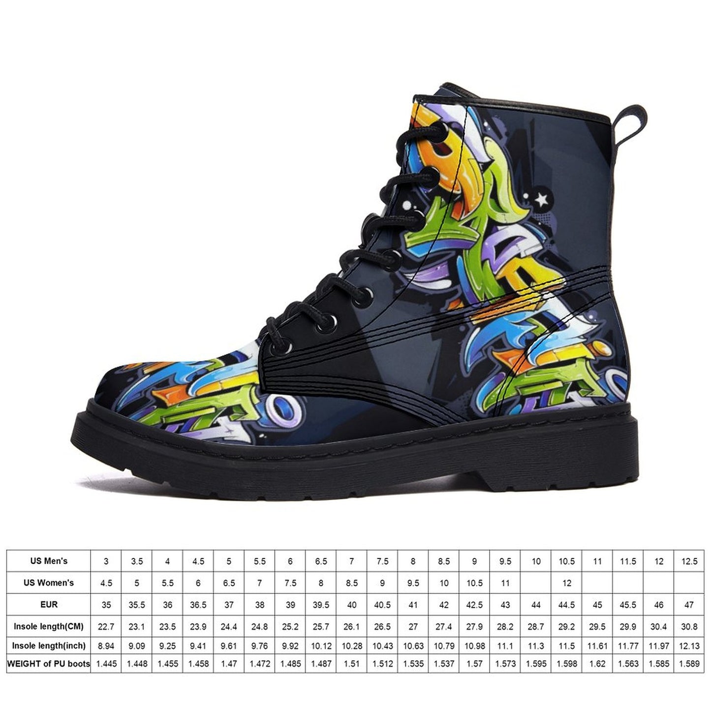 COLORFUL GRAFFITI Unisex Boots (comfortable plush FUR interior)