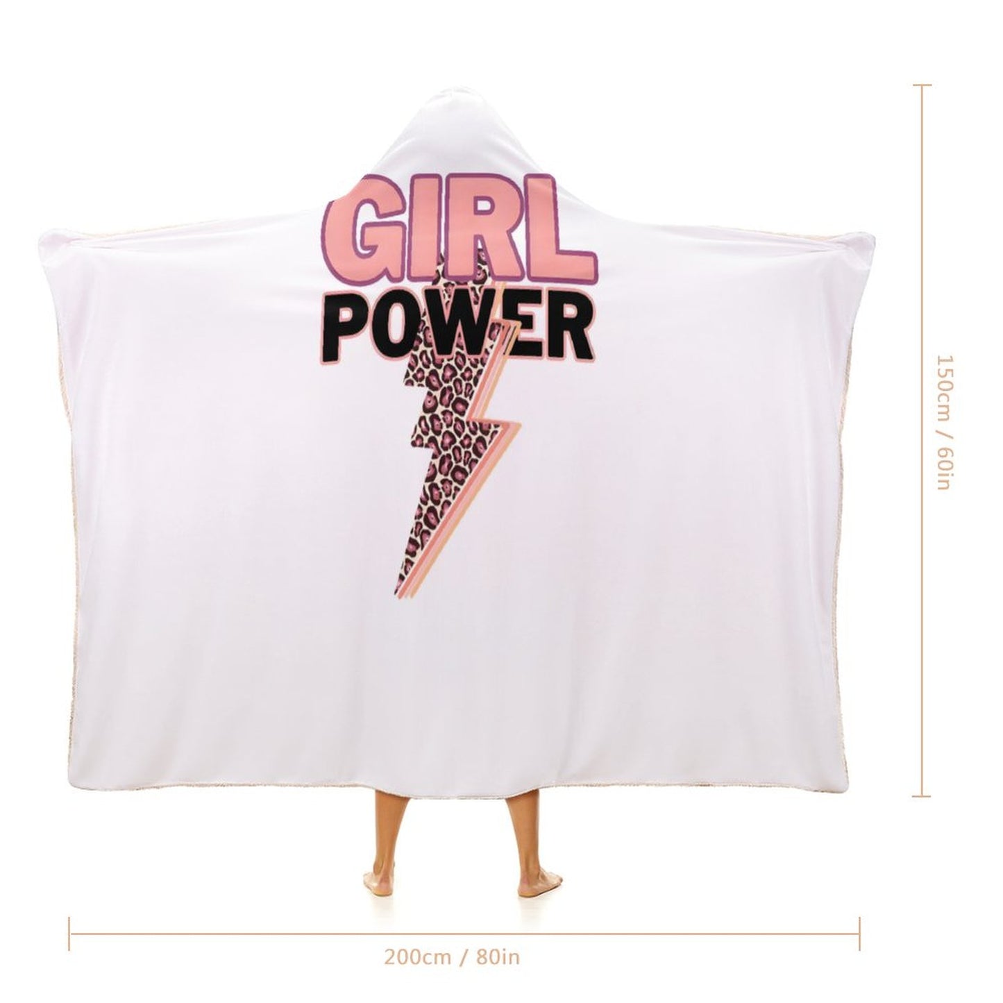 Wrap Hooded Blanket-60"x80"/ 150x200cm