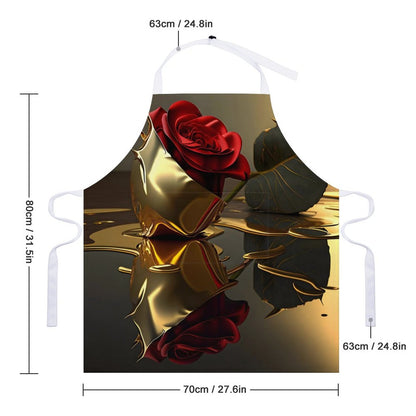 ROSE IN GOLD Adult Apron with Pocket