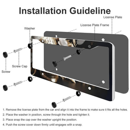 License Plate Frames with 4 Round Holes (1 Pair)