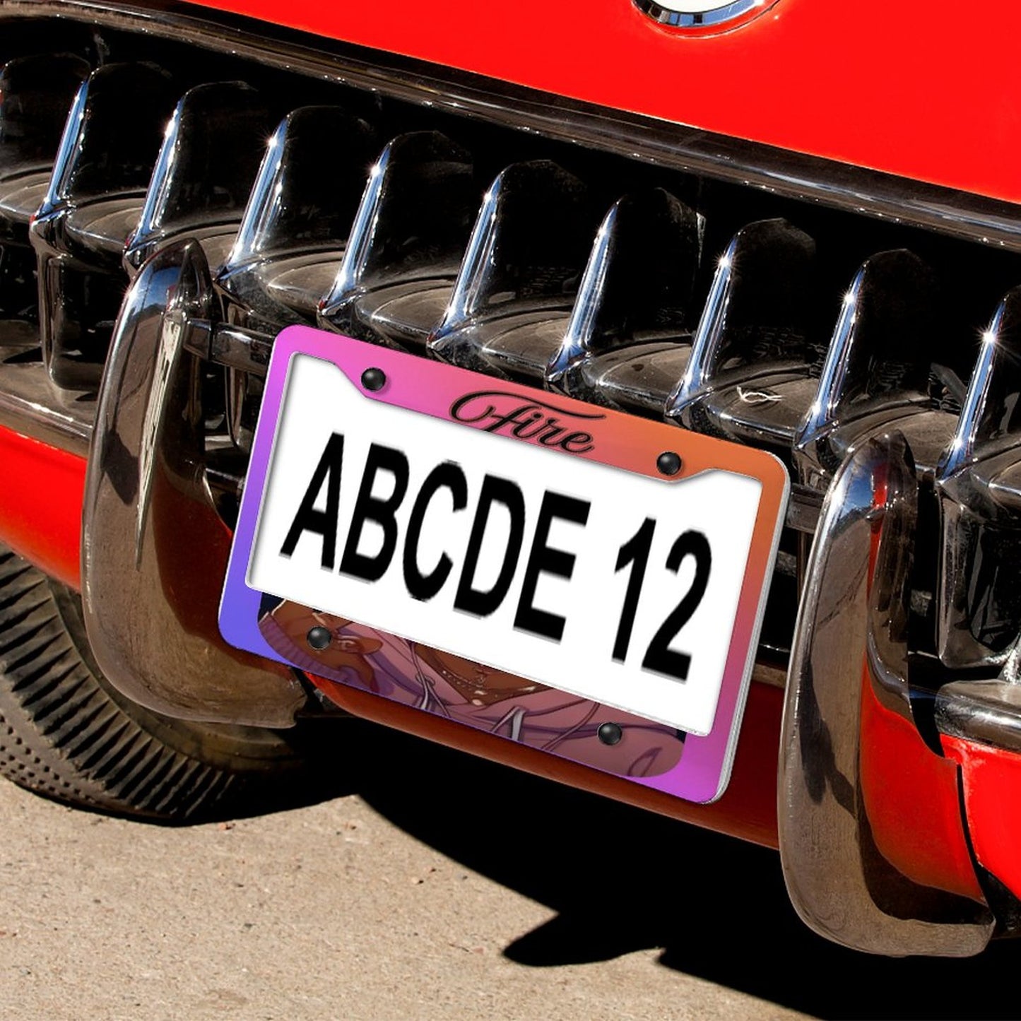 License Plate Frames with 4 Round Holes (1 Pair)