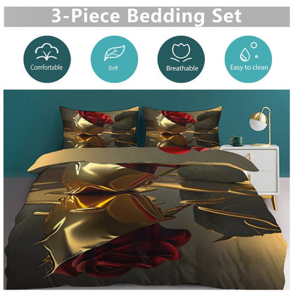 3-Piece Bedding Set-86"×70"/ 218×177cm (Dual-sideded Printing)