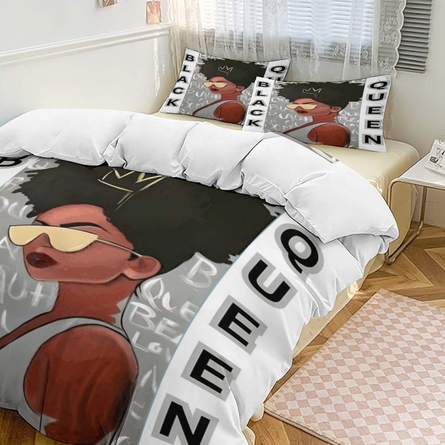 3-Piece Bedding Set-86"×70"/ 218×177cm (Dual-sideded Printing)-TWIN/TWIN XL