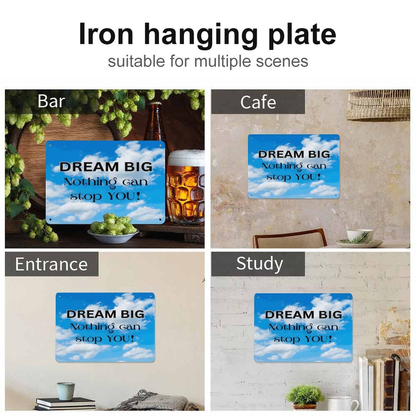 Horizontal Personalized Metal Wall Art Tin Sign-5.5"x7.9"/14x20cm