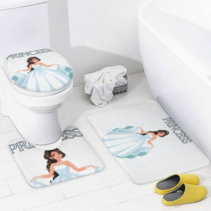 Shower Curtain Set with 3 Rugs