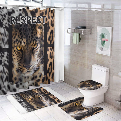 Shower Curtain Set with 3 Rugs
