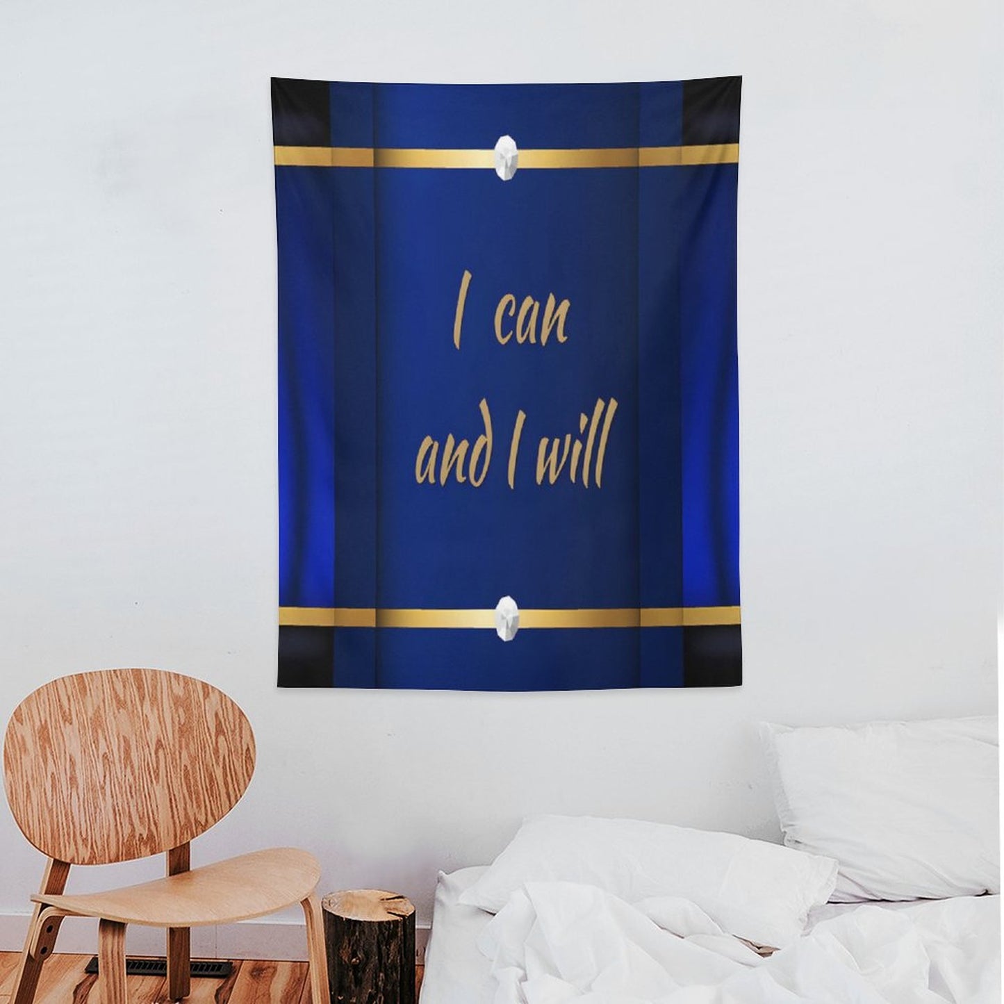 Wall Art with Vertical Tapestry