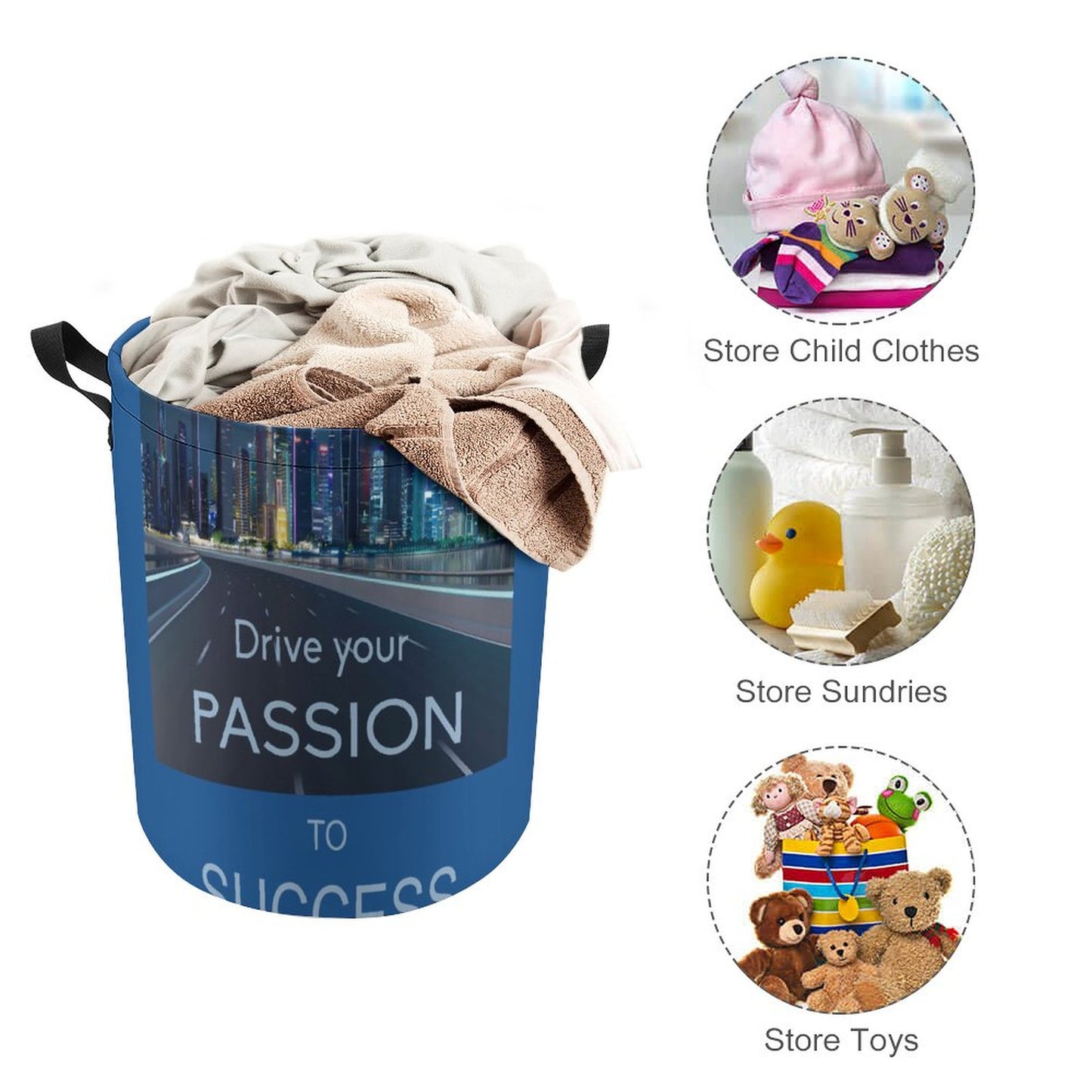 Drawstring collapsible Laundry Basket
