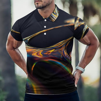 Custom Polo Shirts with All-Over printing Design Straight B612