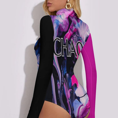 CHAOS High-collar Long-sleeve Bodysuit