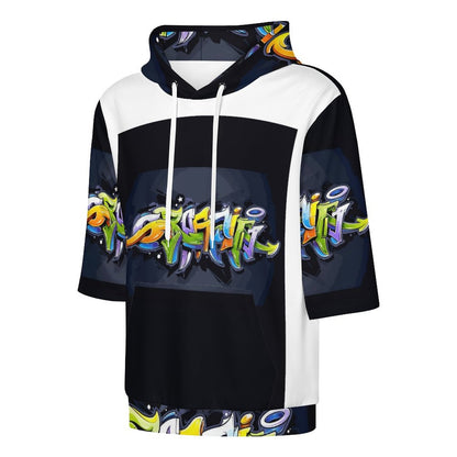 COLORFUL GRAFFITI Short Sleeve Hoodie-SMALL-6XL