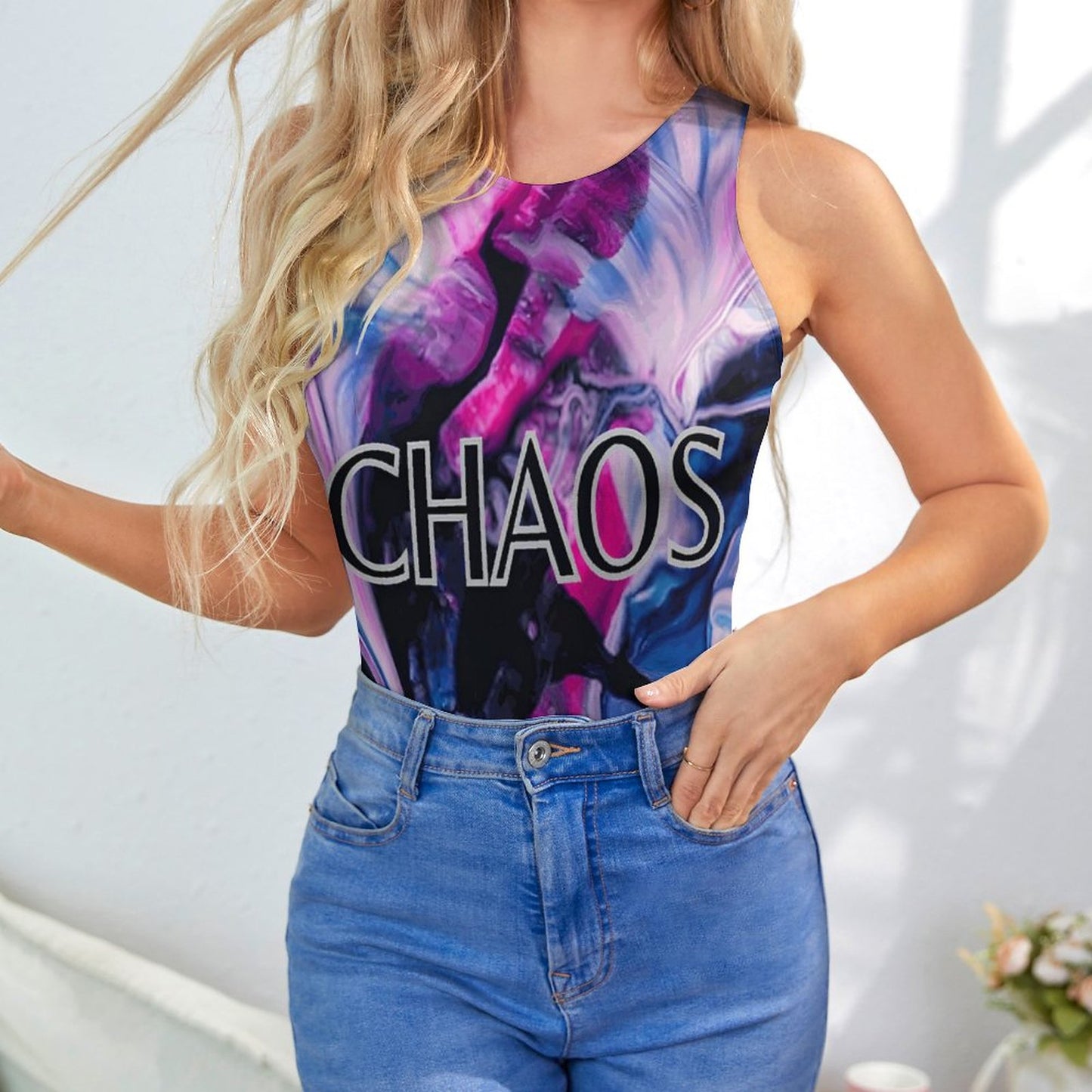 CHAOS Sleeveless Bodysuit-SMALL-2XL