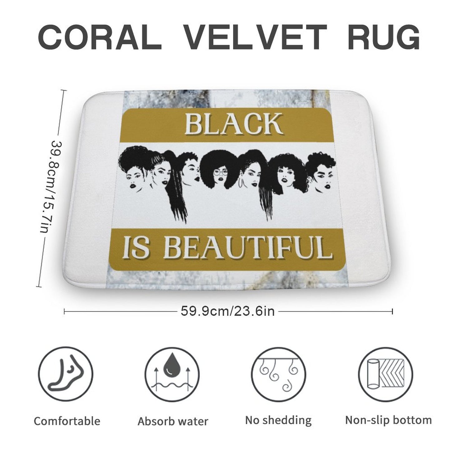 Coral Velvet Rug-15.7"x23.6"/ 40x60cm