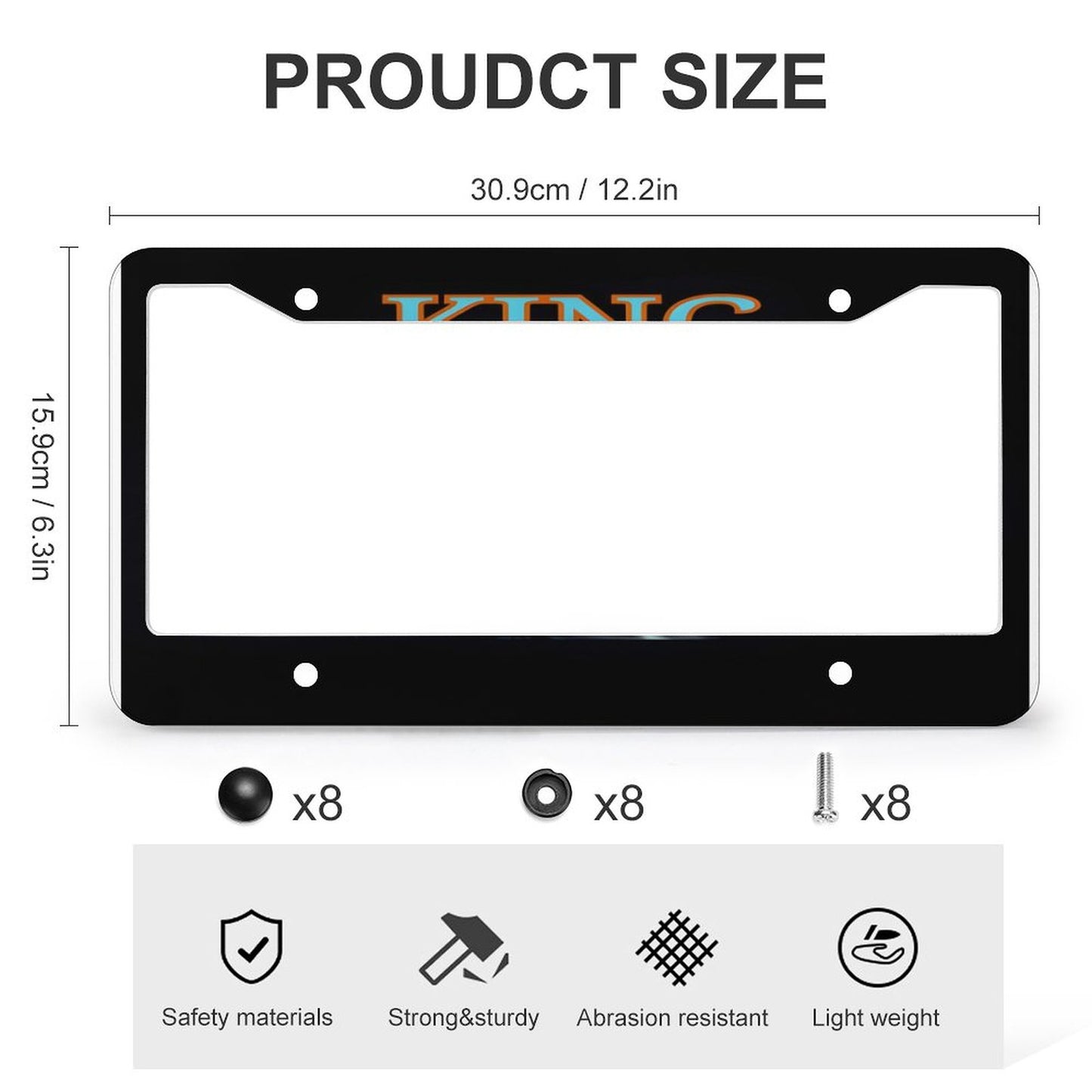 License Plate Frames with 4 Round Holes (1 Pair)