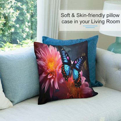 BLUE BUTTERFLY Plush Pillowcase Set of 4
