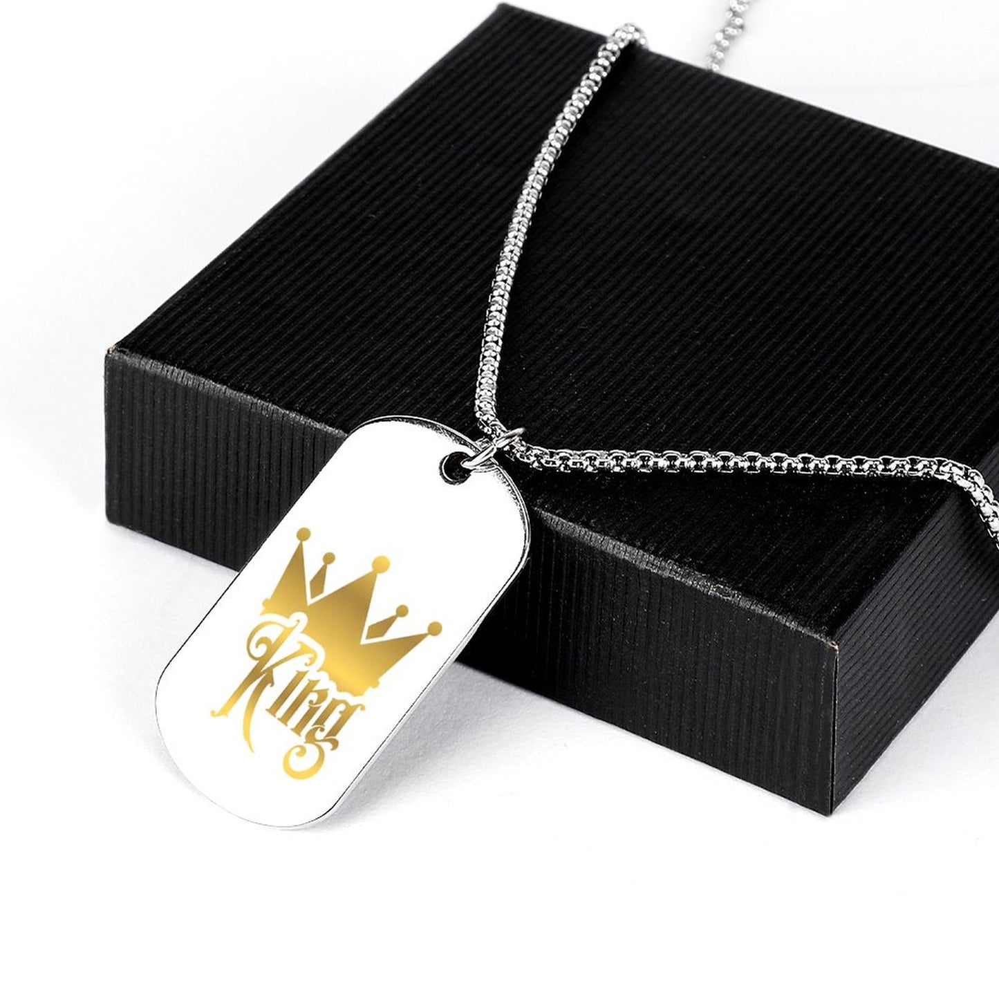 Memorial Necklace with Titanium Steel Square Pendant