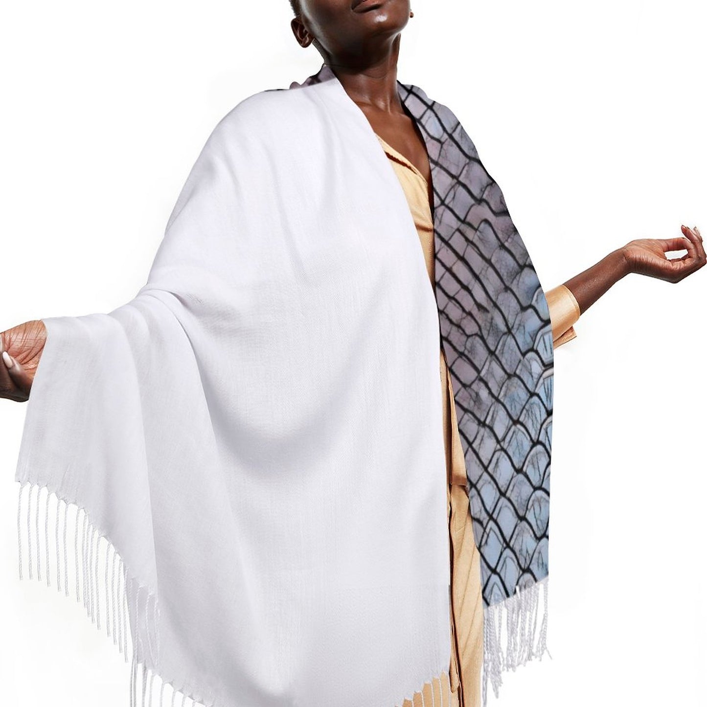 Cashmere-like Tassel Scarf (All-Over Printing)