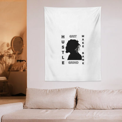Wall Art with Vertical Tapestry