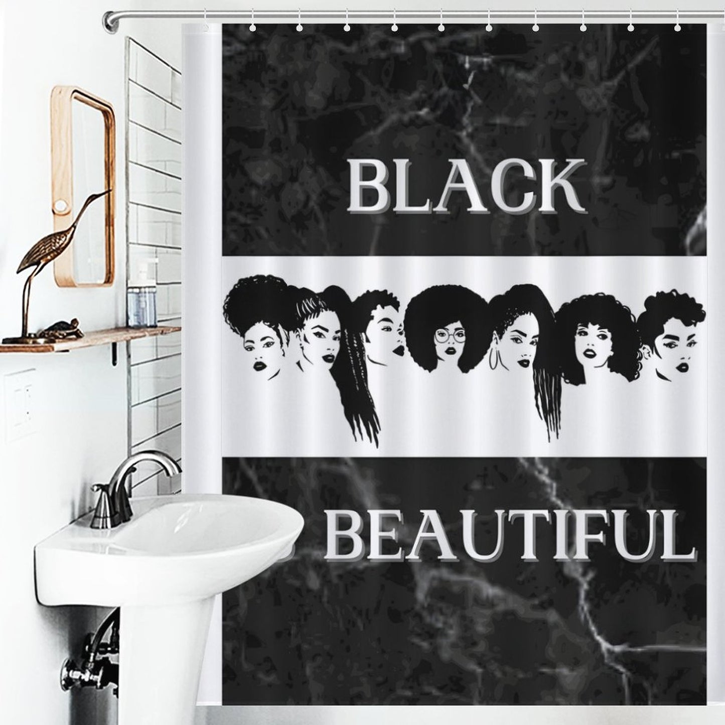 Flower Shower Curtain-66x72Inch (168x183cm)