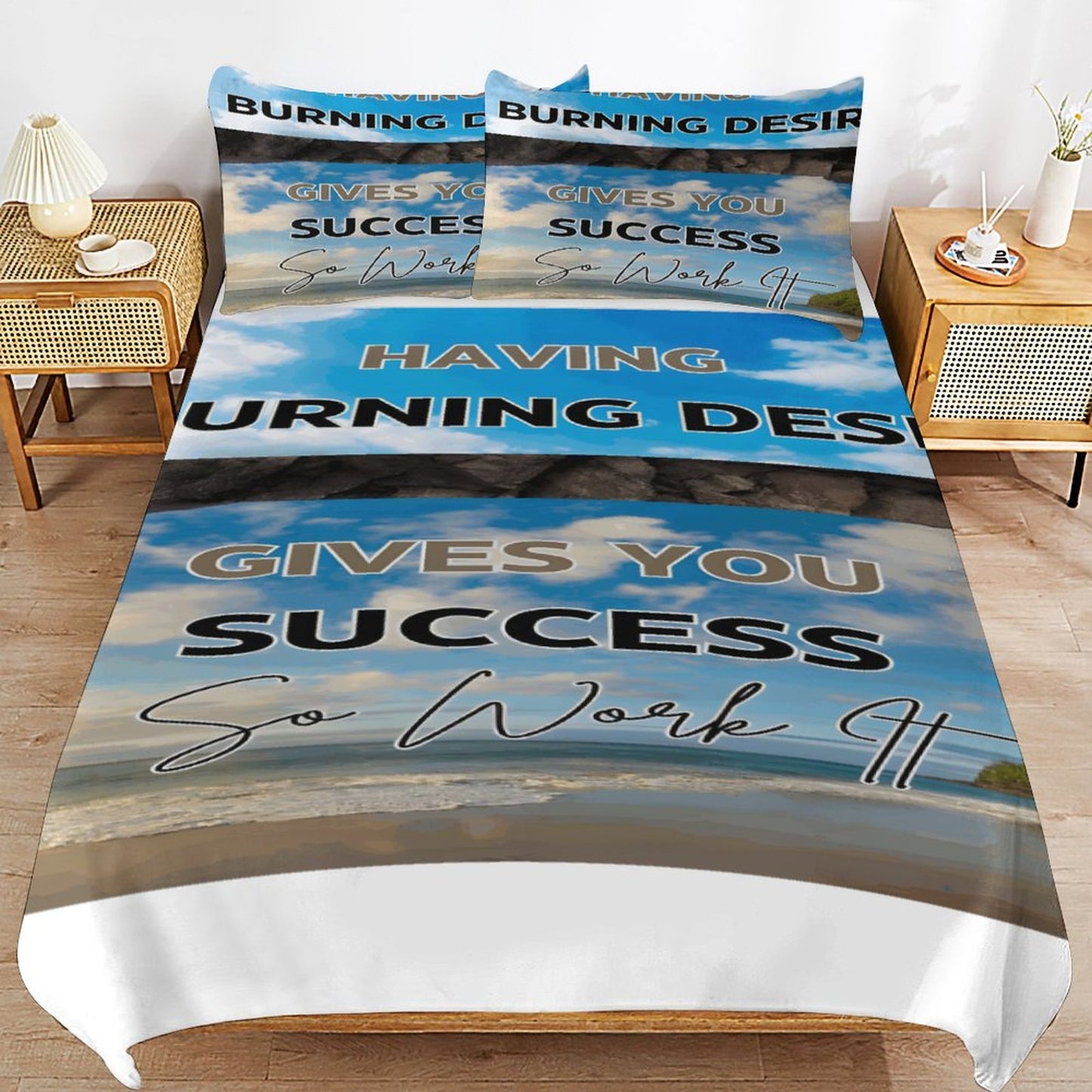 3-Piece Bedding Set-86"×70"/ 218×177cm (Dual-sidede Printing)