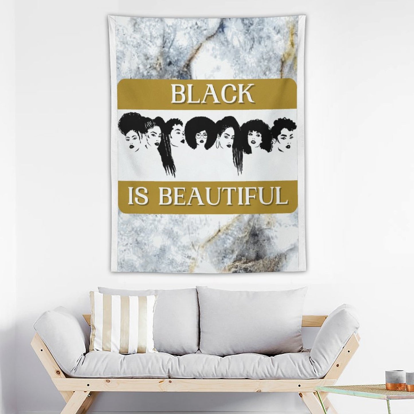 Wall Art with Vertical Tapestry