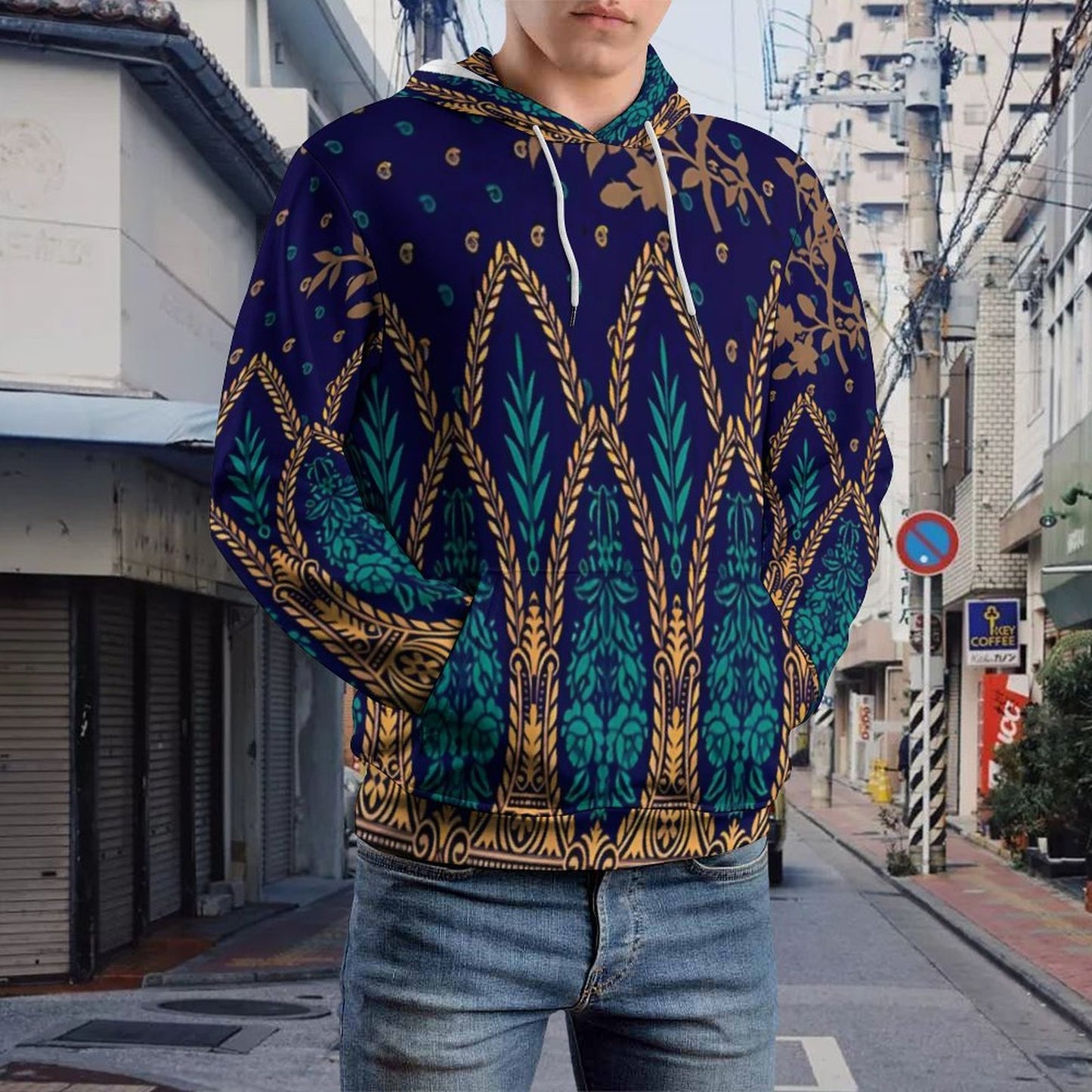 230gsm Men's Cool Hoodie with Double-layer Cap (All-Over Printing)