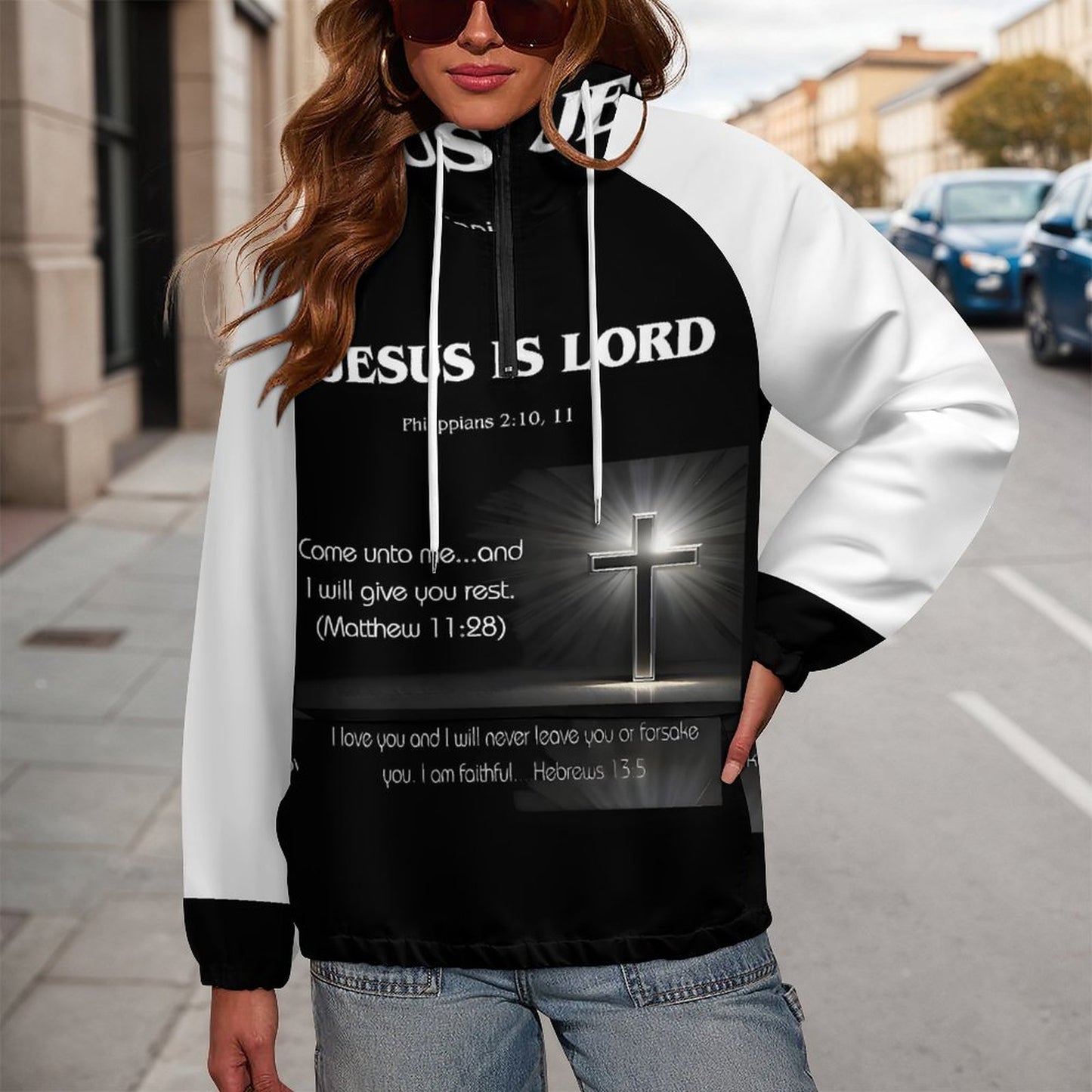Double-Layered Hoodie with Pockets(All-Over Printing)