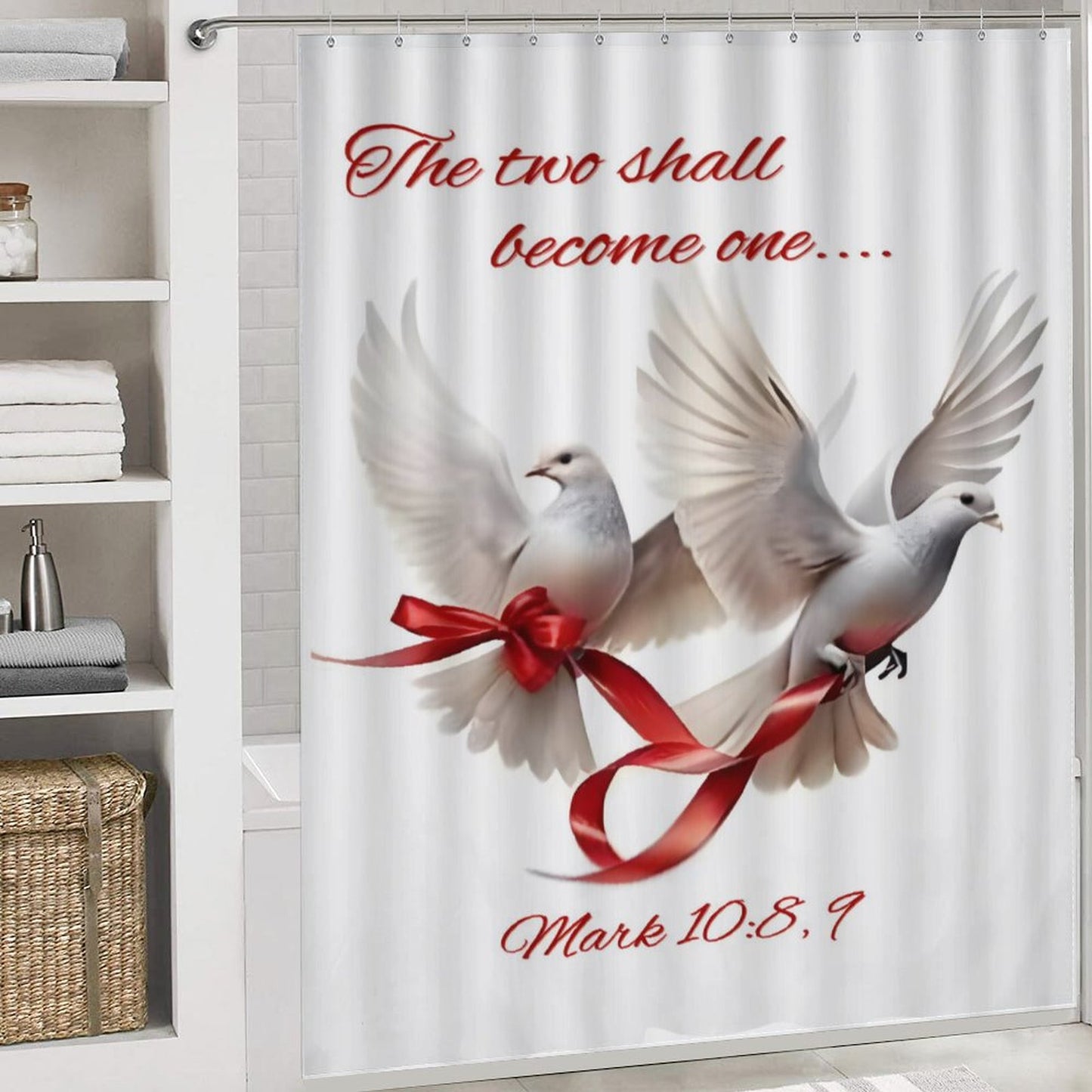Shower Curtain Set with 3 Rugs