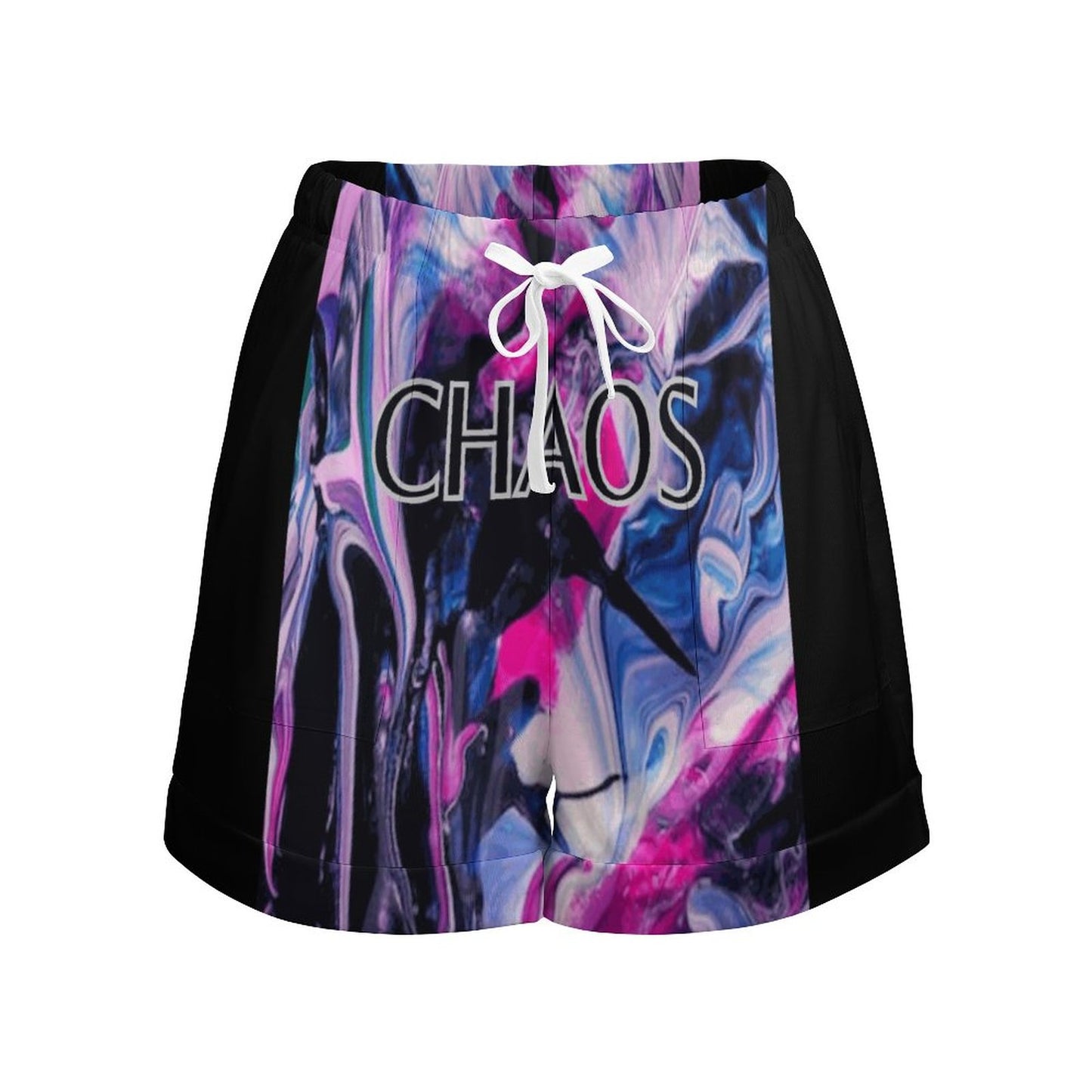 CHAOS Loose High Waisted Shorts (black)-SMALL-3XL