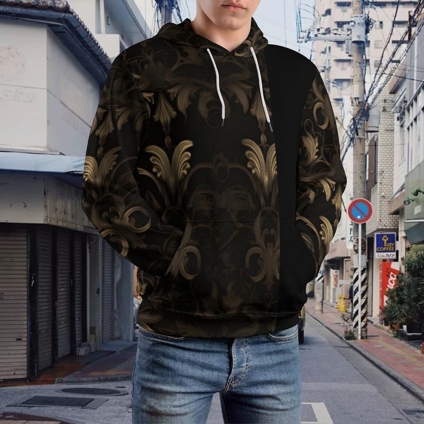 230gsm Men's Cool Hoodie with Double-layer Cap (All-Over Printing)