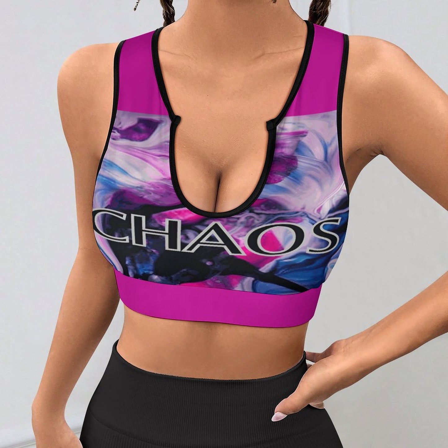 CHAOS Yoga Tank Top (pink)-SMALL-2XL
