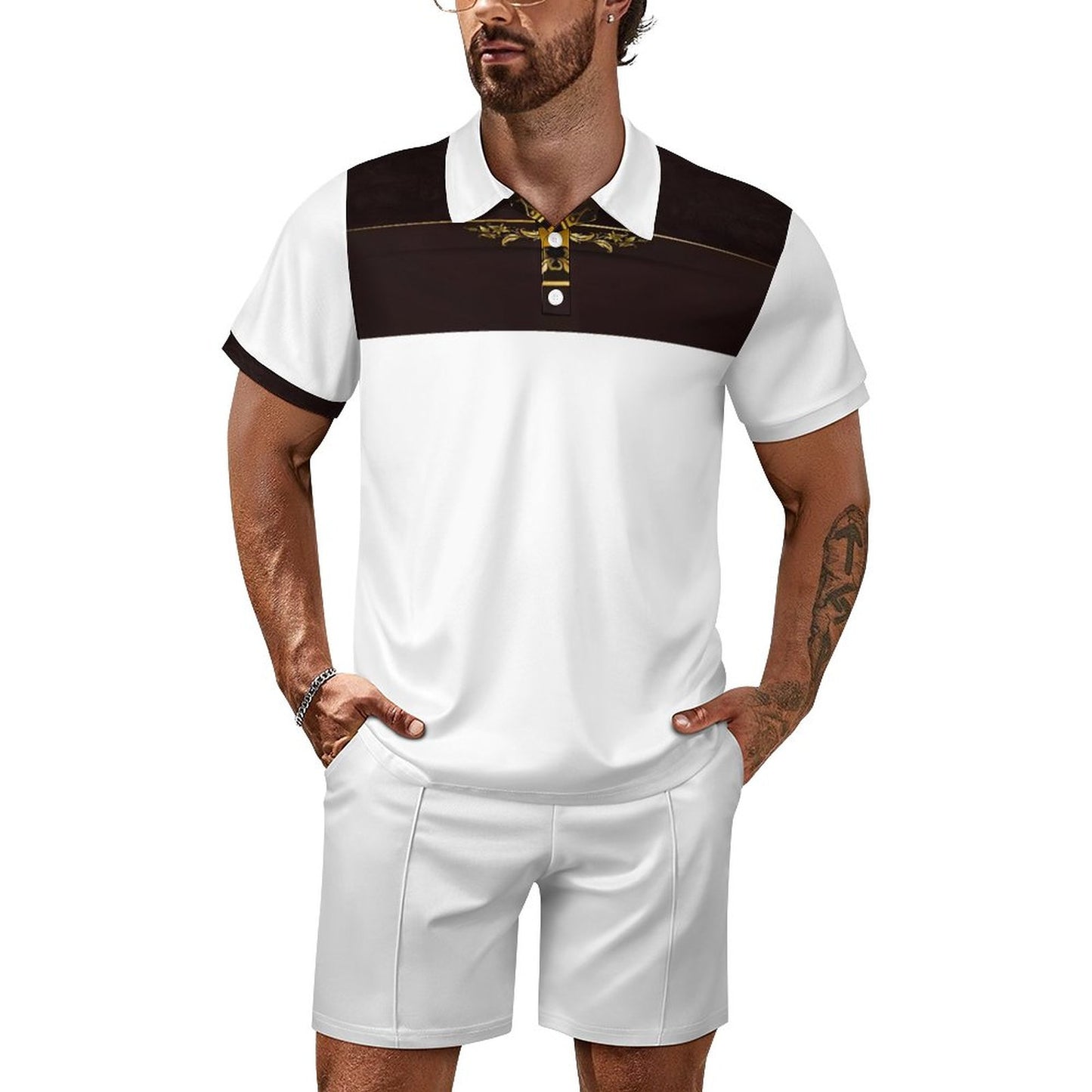200gsm Short Sleeve Men's POLO Shirt Set A46TZ (All-Over Printing)