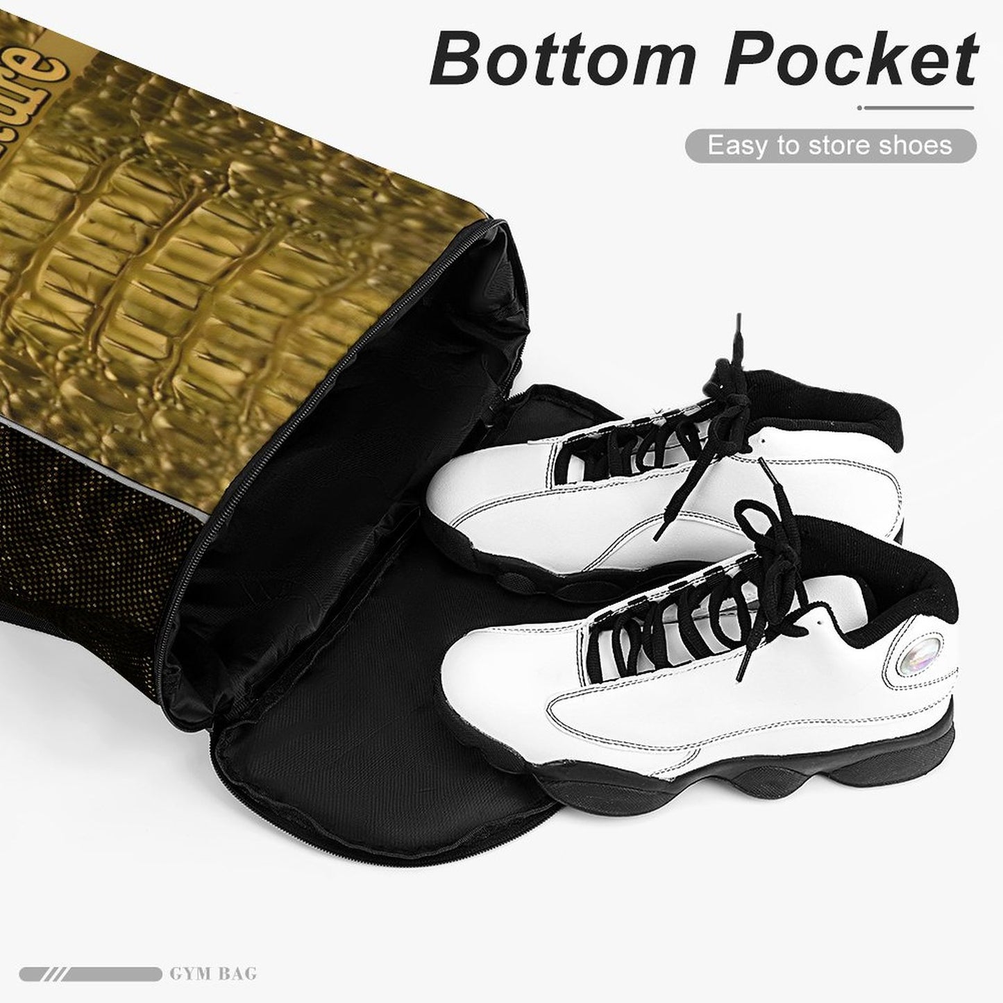 STREET CULTURE Alligator Drawstring Bag (bottom pocket for shoes)