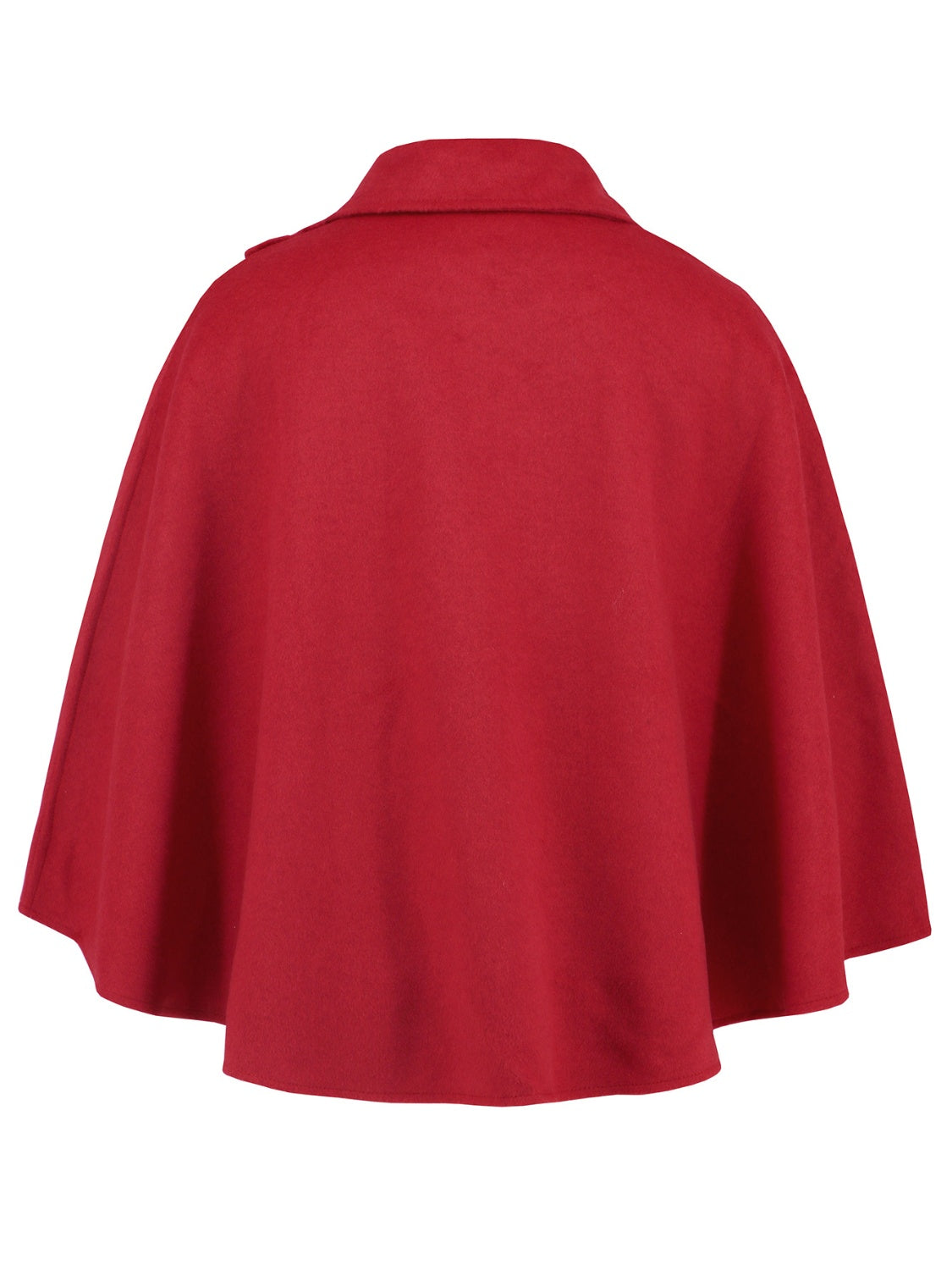 Collared Neck Cropped Cape (deep red/black/camel)-ONE SIZE
