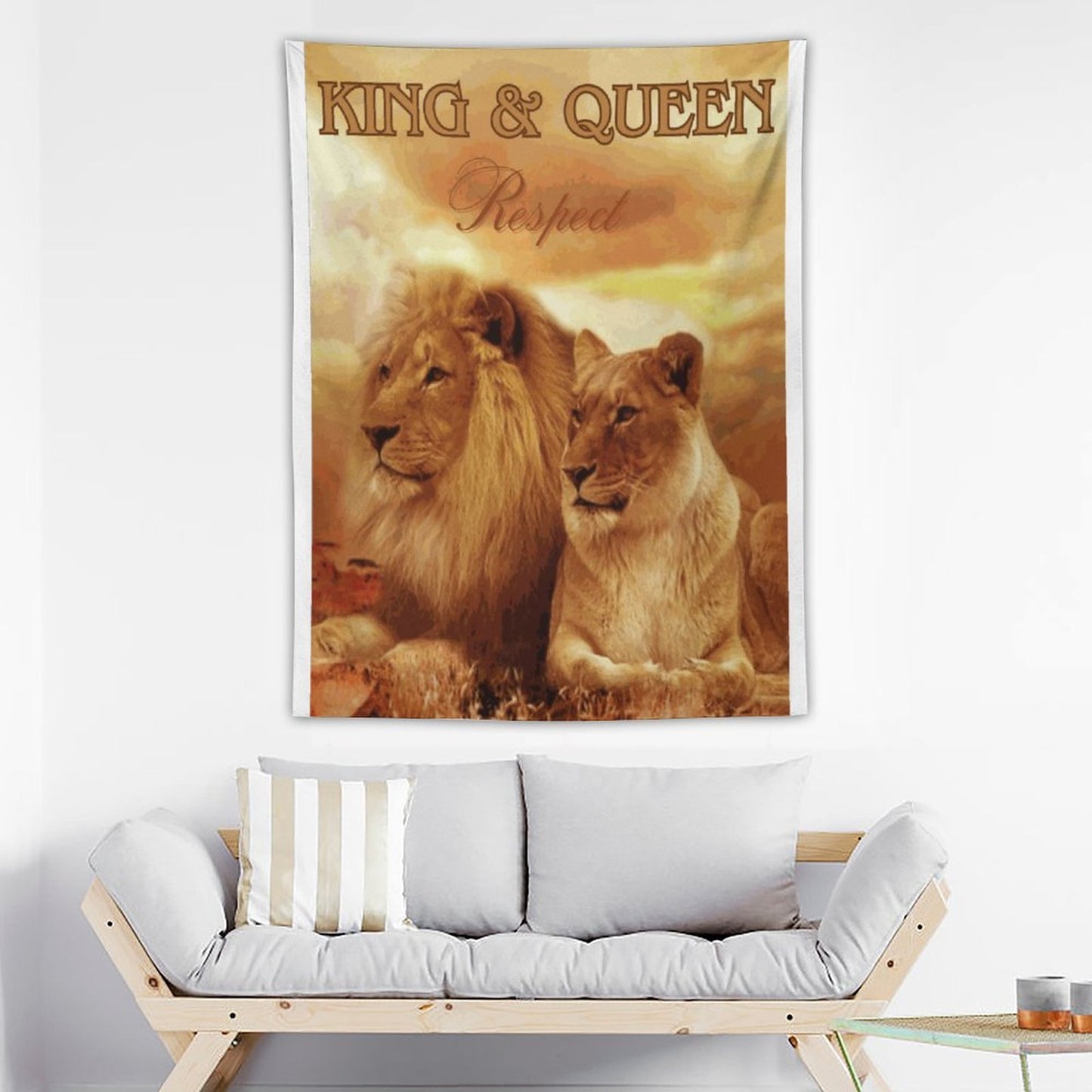 Wall Art with Vertical Tapestry