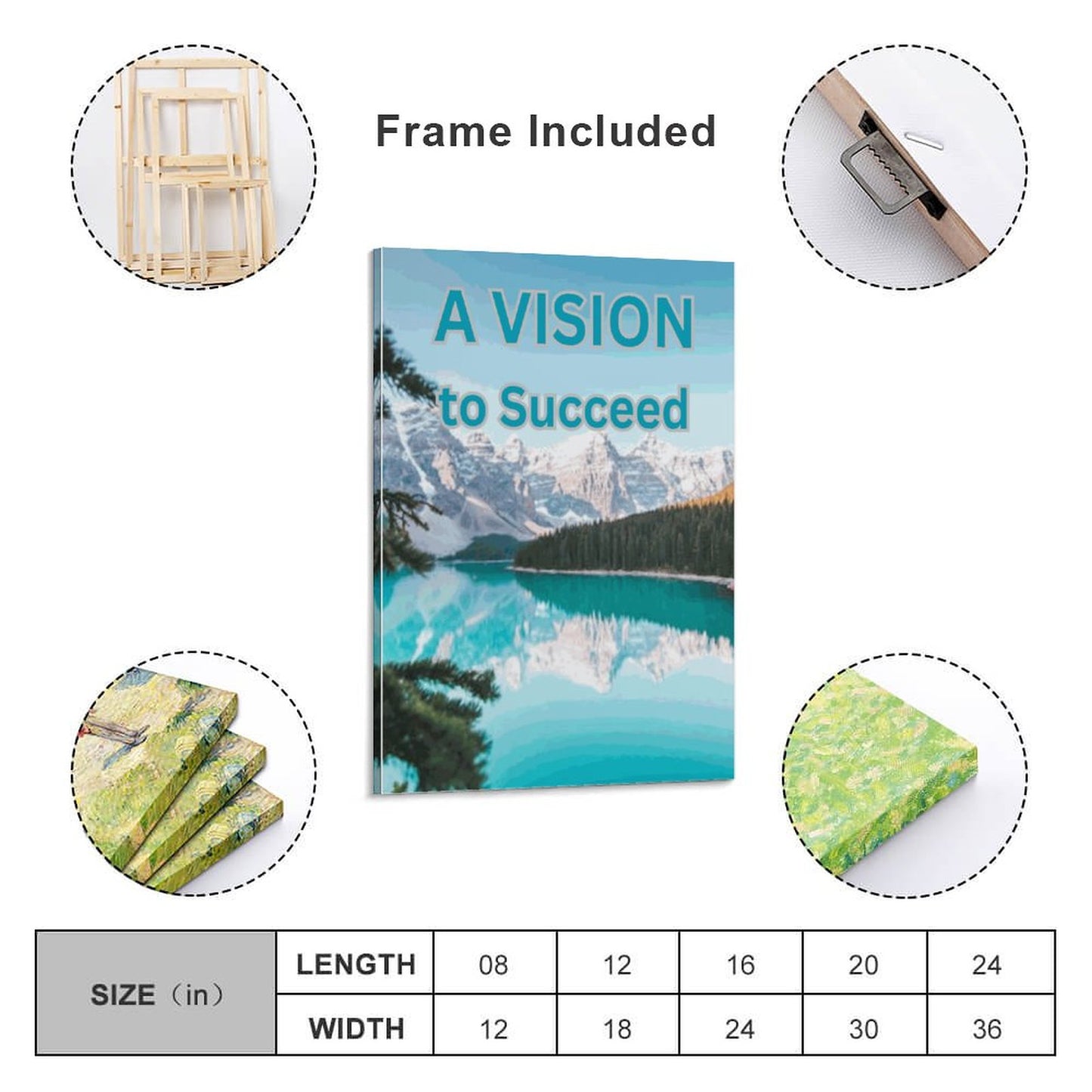 Framed Wooden Poster Hanging (Vertical 2:3)-8x12 inch