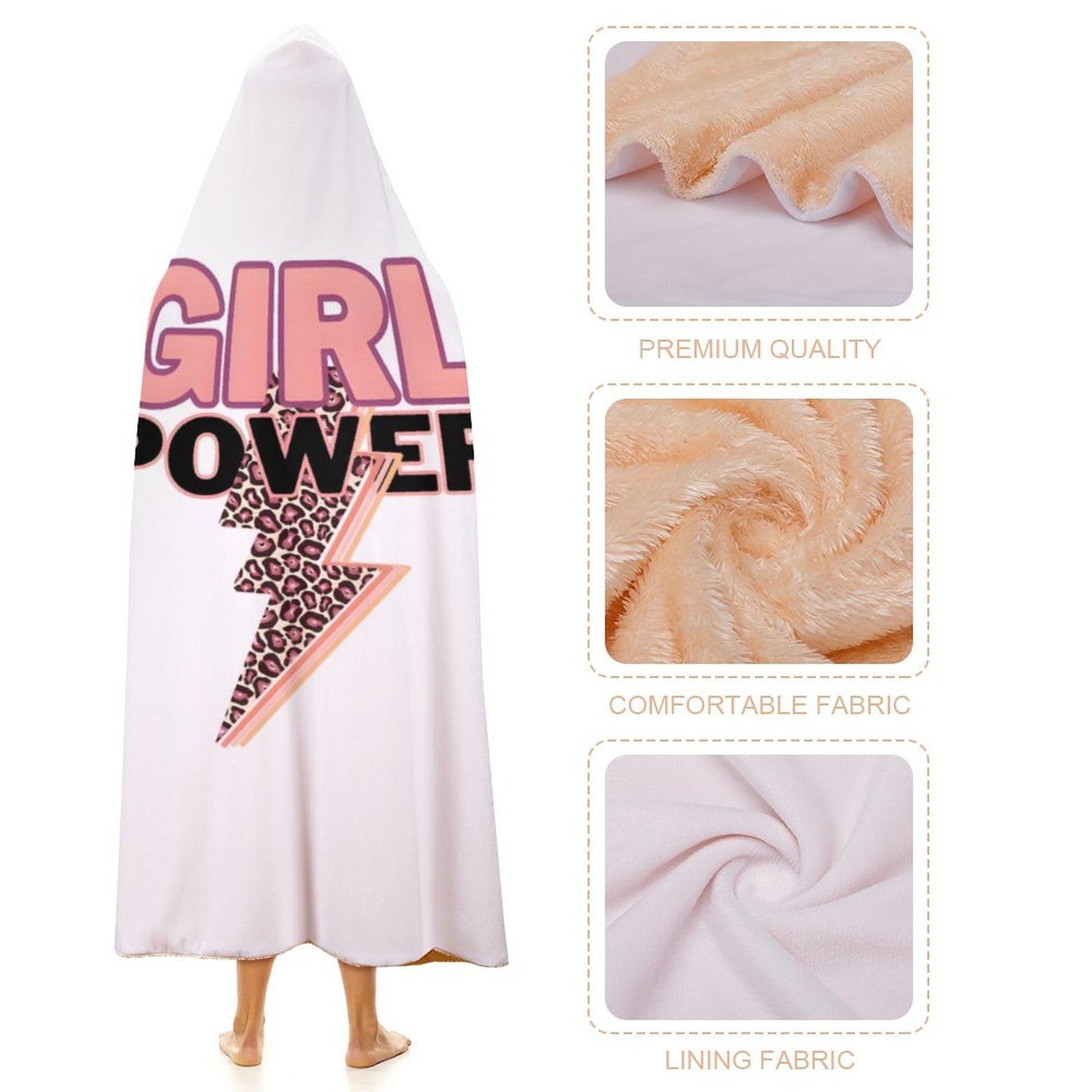 Wrap Hooded Blanket-60"x80"/ 150x200cm