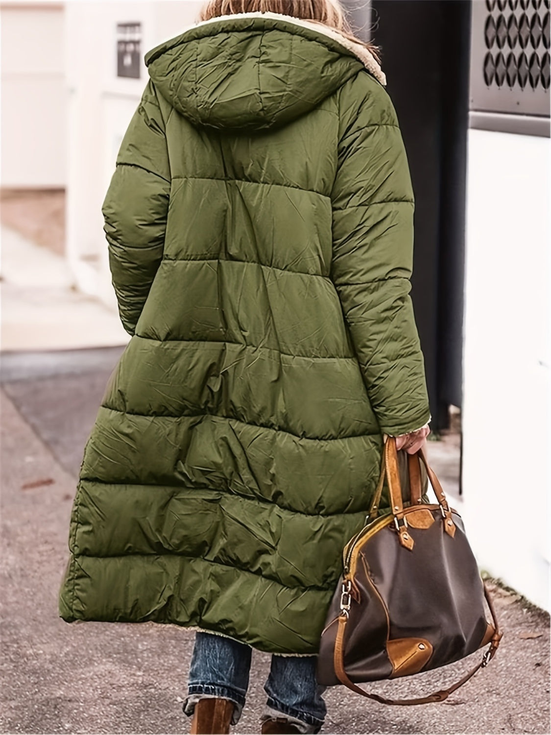 Full Size Zip Up Hooded SHERPA REVERSIBLE Coat (burgundy/black/brown/blue/grey/green)-SMALL-5XL