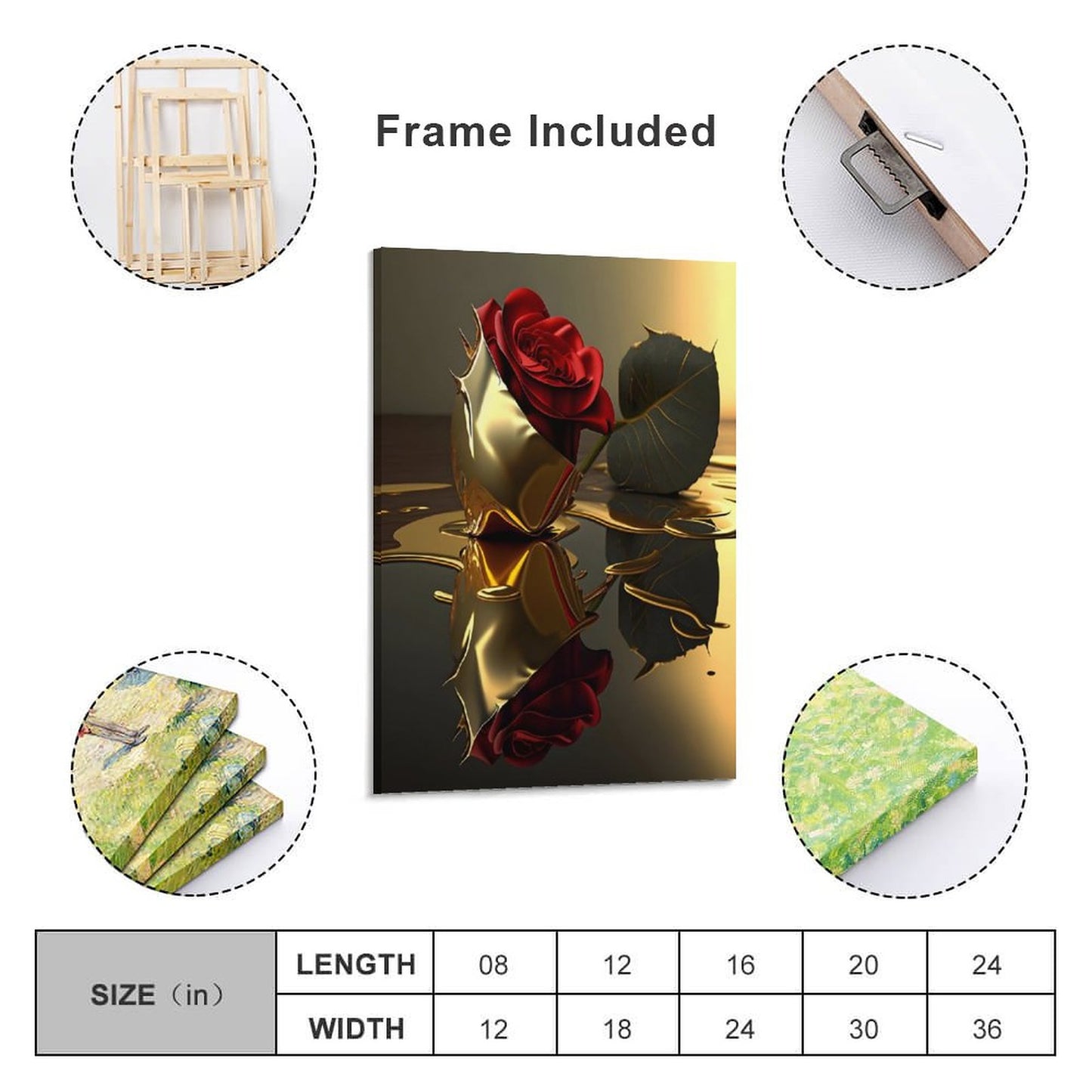 Framed Wooden Poster Hanging (Vertical 2:3)-8x12 inch
