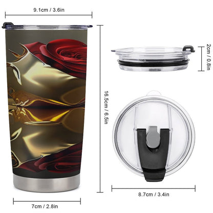 ROSE IN GOLD Car Travel Coffee Mug with Lid