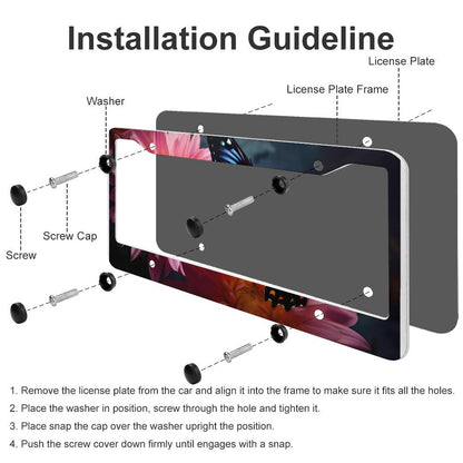 License Plate Frames with 4 Round Holes (1 Pair)
