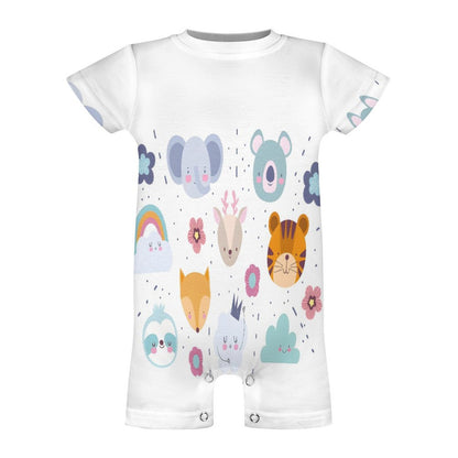 Short Sleeve Baby Bodysuit Romper PLR (All-Over Printing)