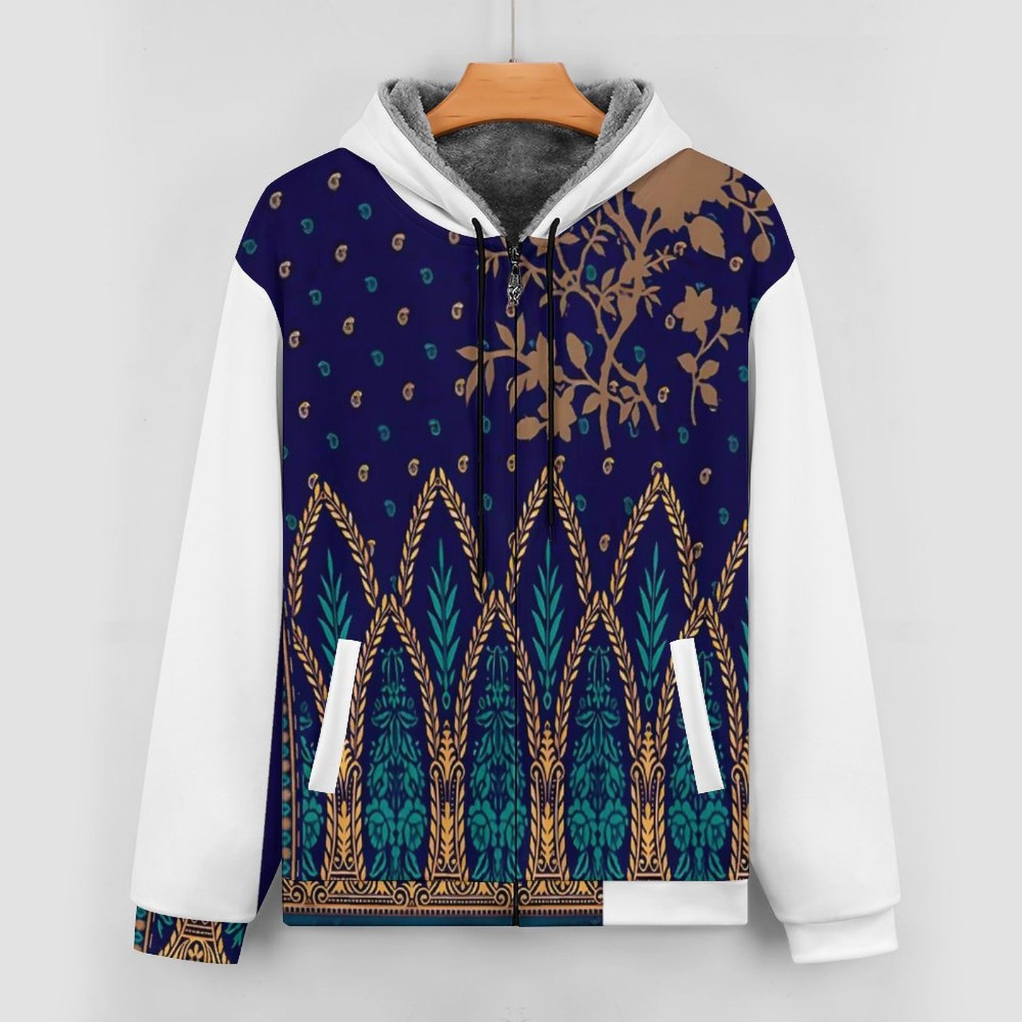 230gsm Full Zip up Hoodie with Plush Lining WZIP (All-Over Printing)