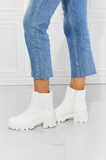 Patent Leather Lug Sole Boots/ White-6-11