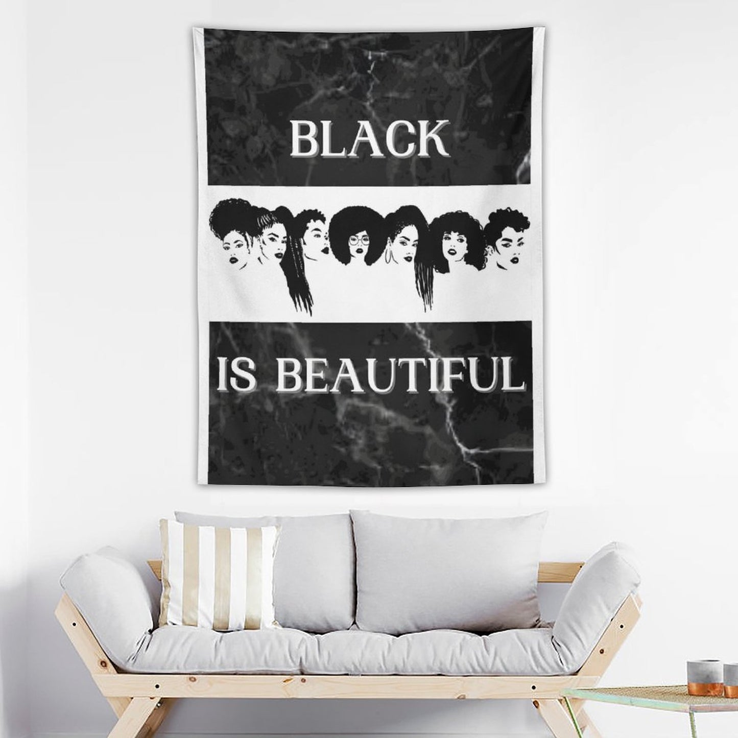 Wall Art with Vertical Tapestry