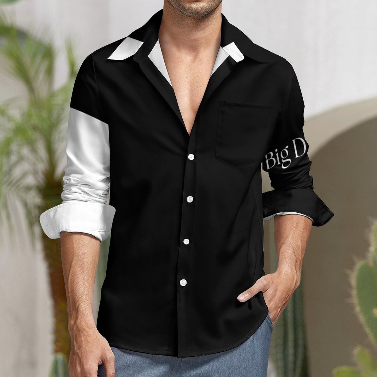 Men's Long Sleeve Shirt with Pocket LS (All-Over Printing)