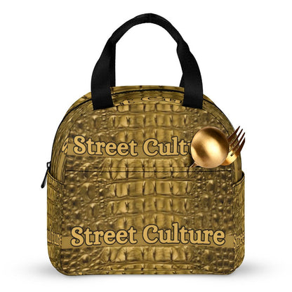 STREET CULTURE Alligator Large Insulated Lunch Tote Bag for Adults (waterproof/leakproof)
